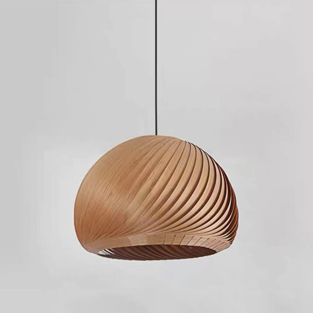 Muto Vintage Kugel LED Pendelleuchte 40/50cm Holz&Braun Esstisch/Schlaf/Wohnzimmer MetallDurchmesser