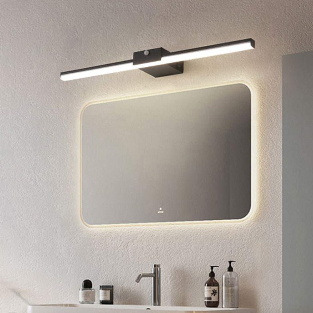 Arisha Minimalistische lineare Metall-Wandleuchte, Schwarz/Weiß, Badezimmer-Letslighting