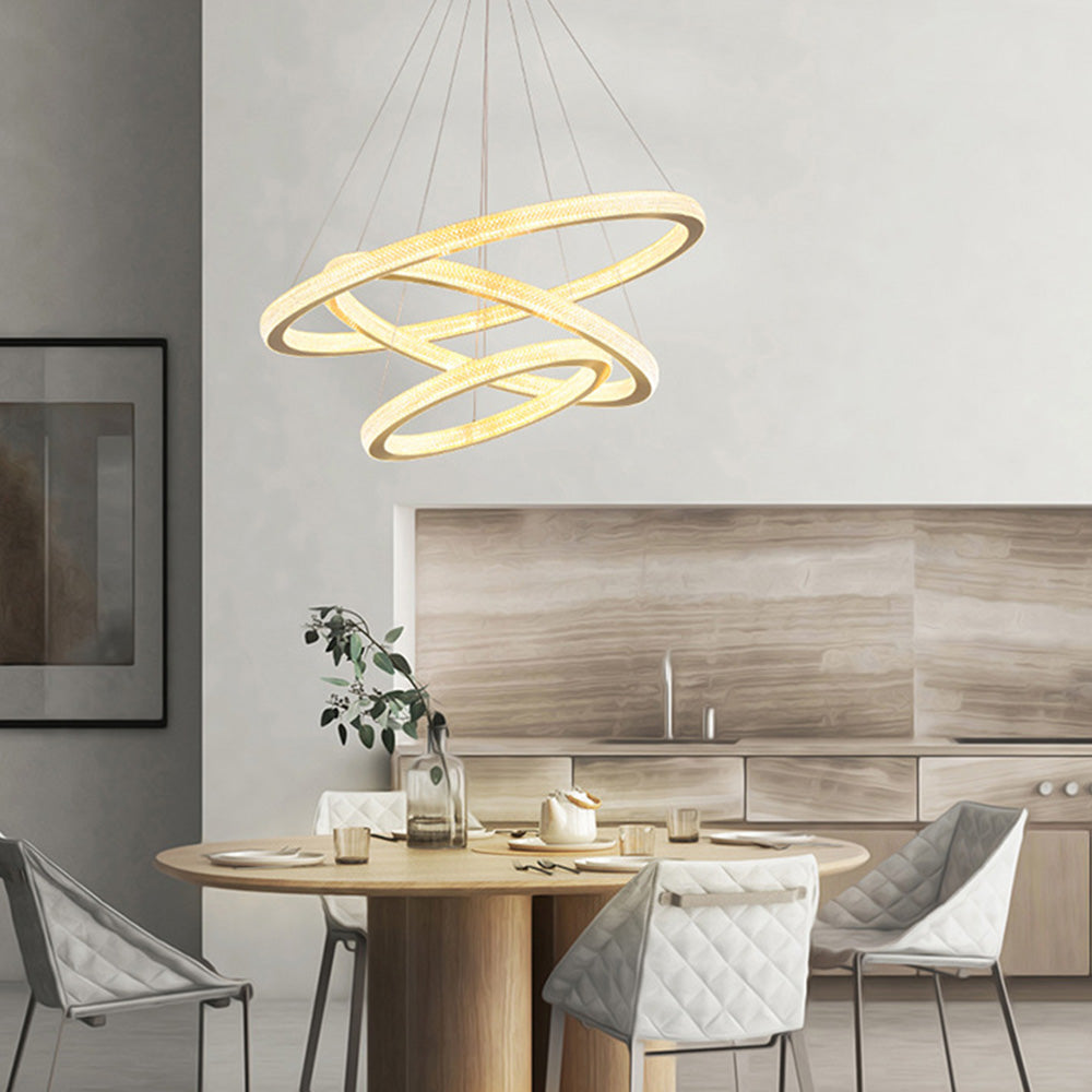 Kristy Modern Ring LED Kronleuchter Gold Wohn/Schlafzimmer Metall-Letslighting