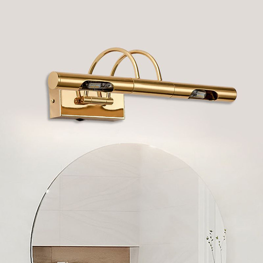 Arisha Retro Zylindrisch Metall Wandleuchte, Gold, Badezimmer