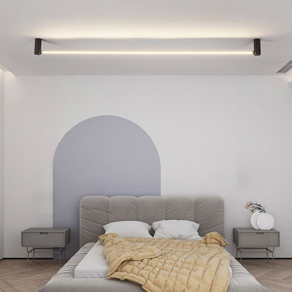 Arisha Minimalist Linear Flush Mount Ceiling Light, Schwarz, Küche