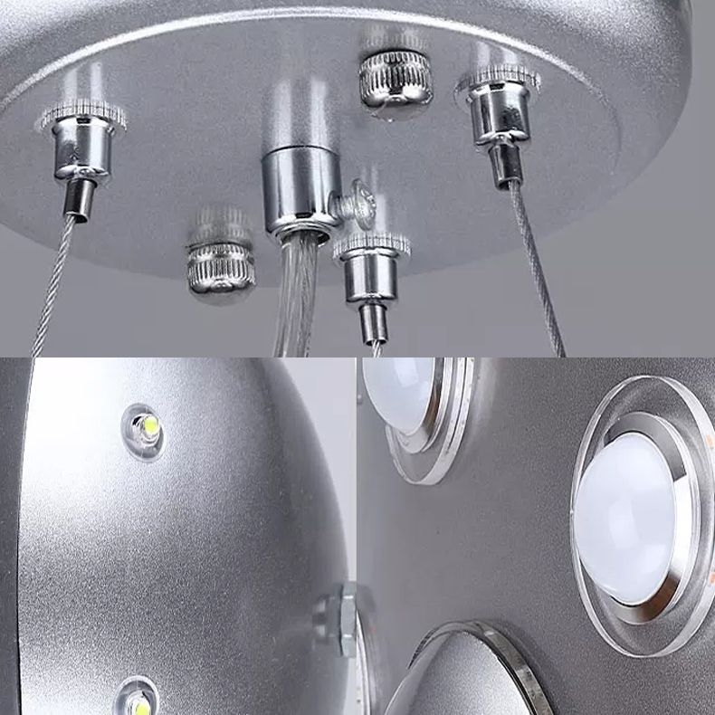 Silva Design UFO LED Pendelleuchte Silber Schlaf/Kinderzimmer Metall&Glas ∅ 50CM