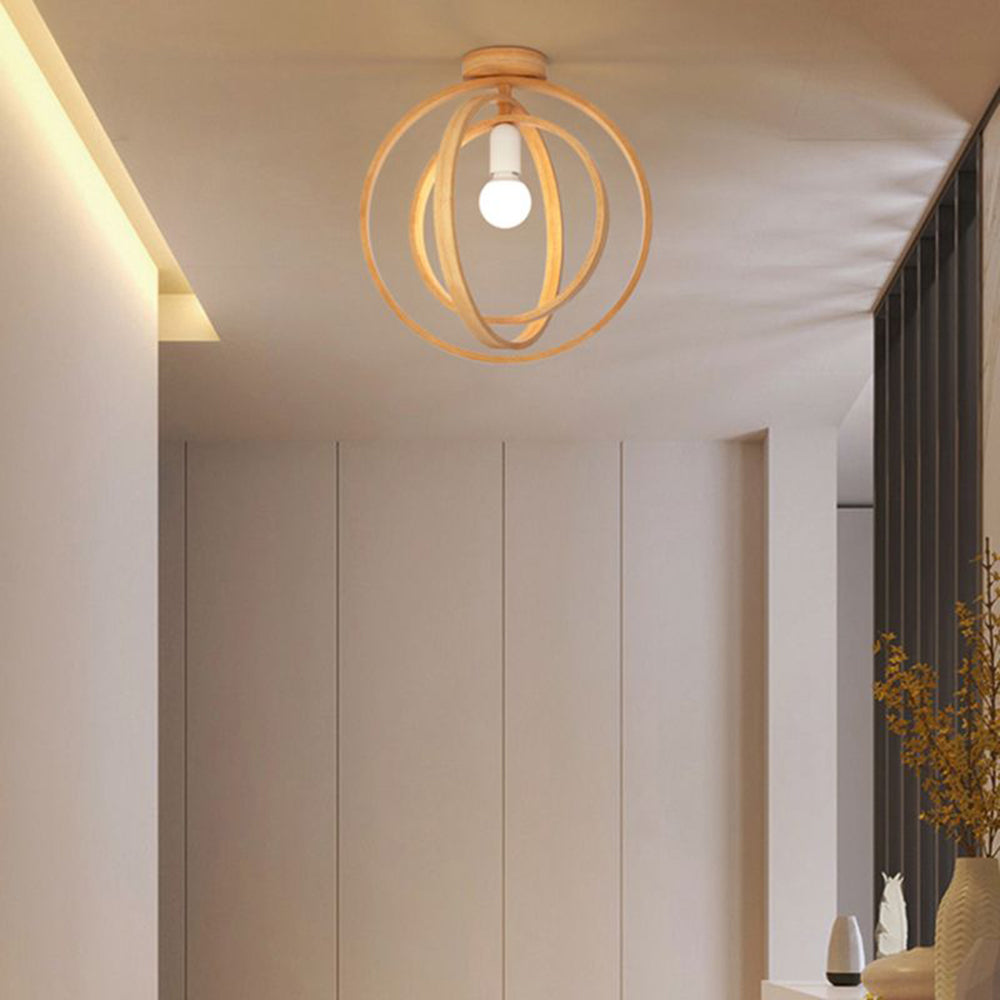 Muto Modern LED Geometrisch Käfig Deckenleuchte Holz/Acryl Schlafzimmer