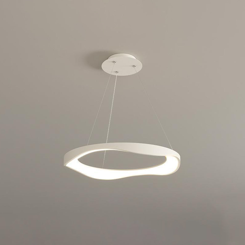 Arisha Modern LED Pendelleuchte Ring Esstisch, Schwarz/Weiß, Metall Acryl