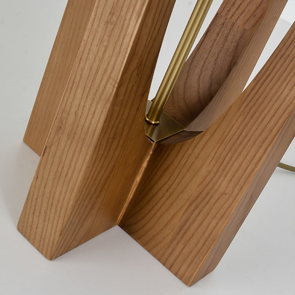 Muto Design LED Stehlampe Holzfarbe Wohn/Arbeits/Schlaf/Esszimmer Holz&Stoff