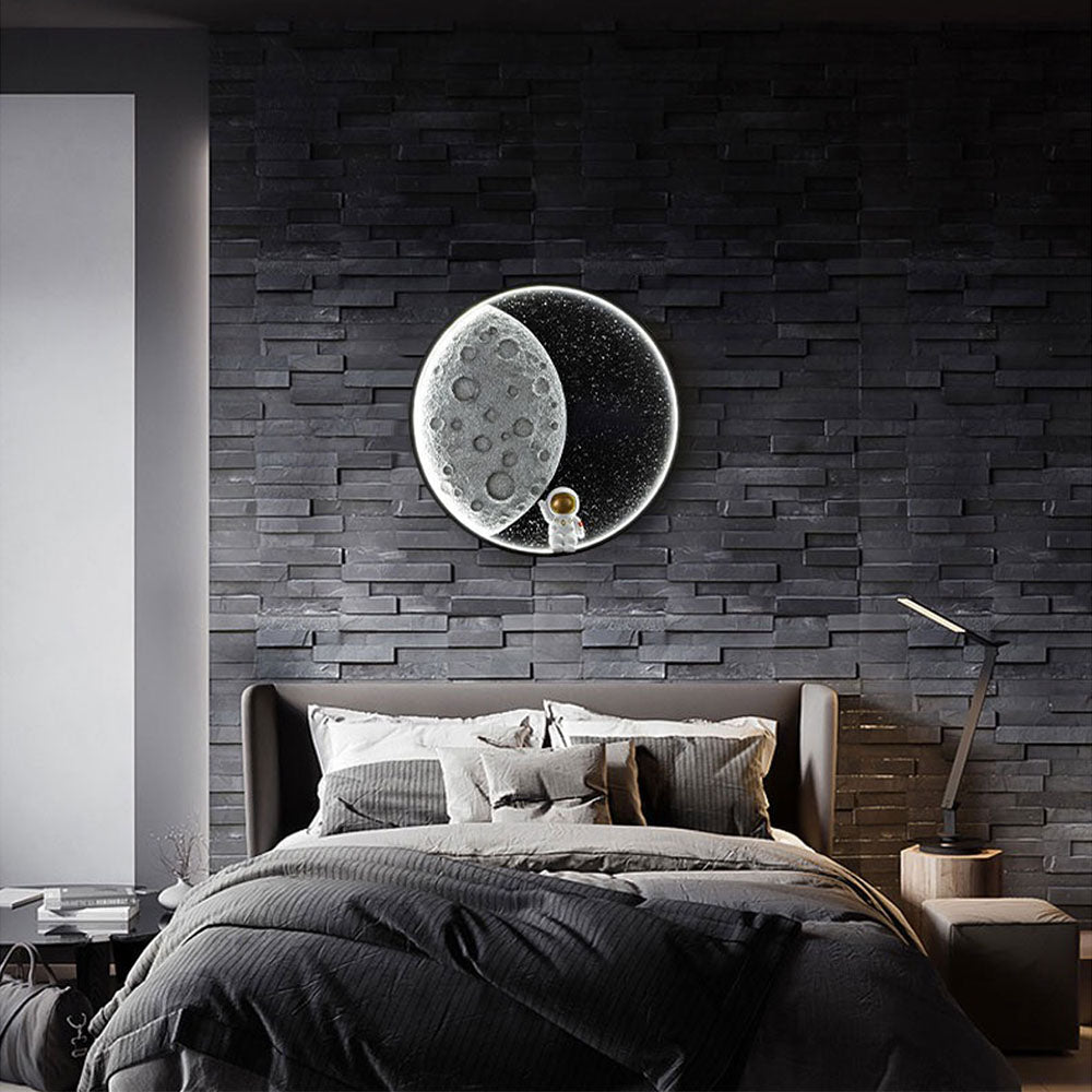 Aria Modern Astronaut Mond LED Wandleuchte Schlaf/Kinderzimmer Innen Metall Dimmbar