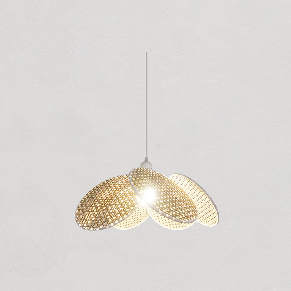 Ritta Vintage LED Pendelleuchte Orange & Dunkelblau Esstisch/Schlaf/Wohnzimmer Metall Rattan Durchmesser 40/50/60cm