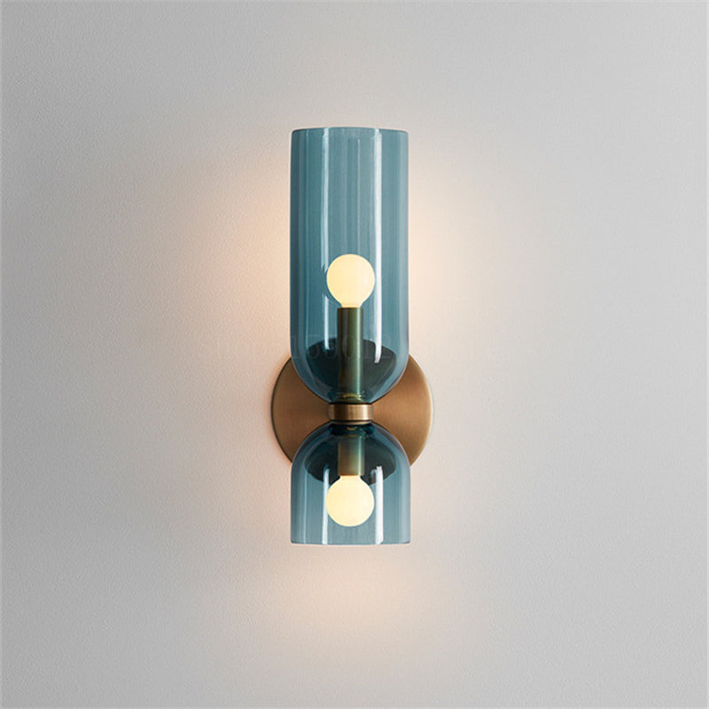 Valentina Modern LED Wandleuchte Blau/Grau/Weiß Metall Schlafzimmer