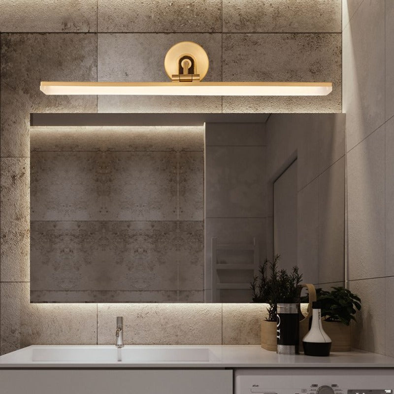 Arisha Industriel Linear LED Wandleuchte Schwarz/Messing Badezimmer Metall Acryl