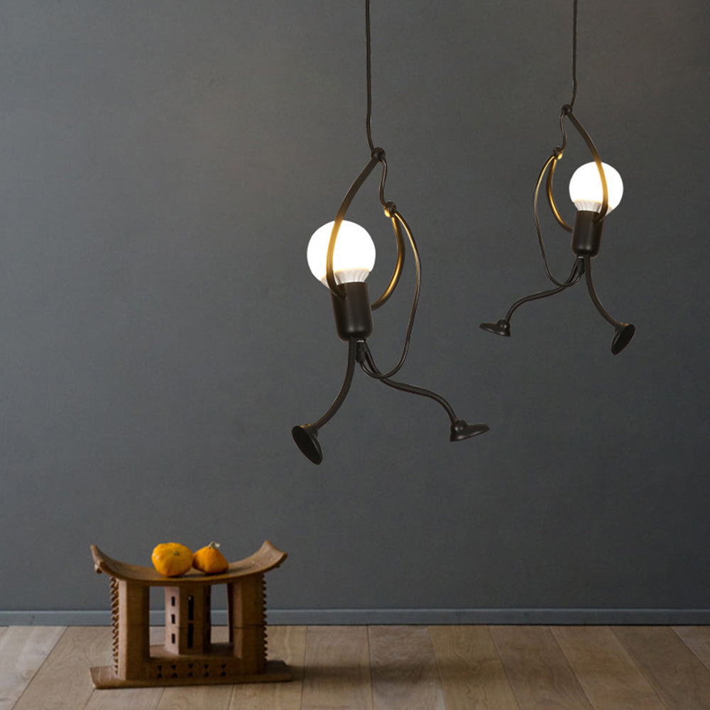 Modern Funky Man Style Chandelier Pendant Iron Dining Room Scene