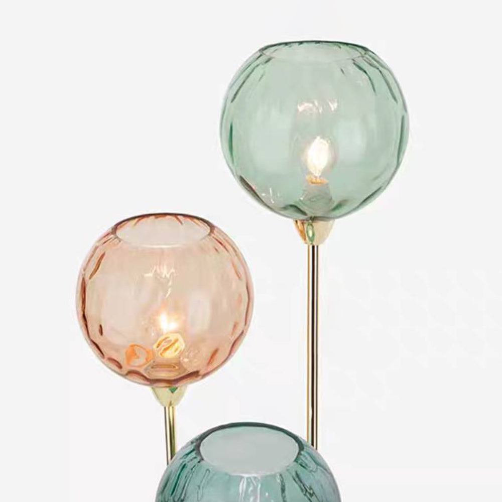 Valentina Modern Blase LED Stehleuchte Rosa-Grau / Orange-Blau Wohn/Schlaf/Arbeitszimmer Metall Glas 3-flammig, 2 Farben, Höhe 153CM