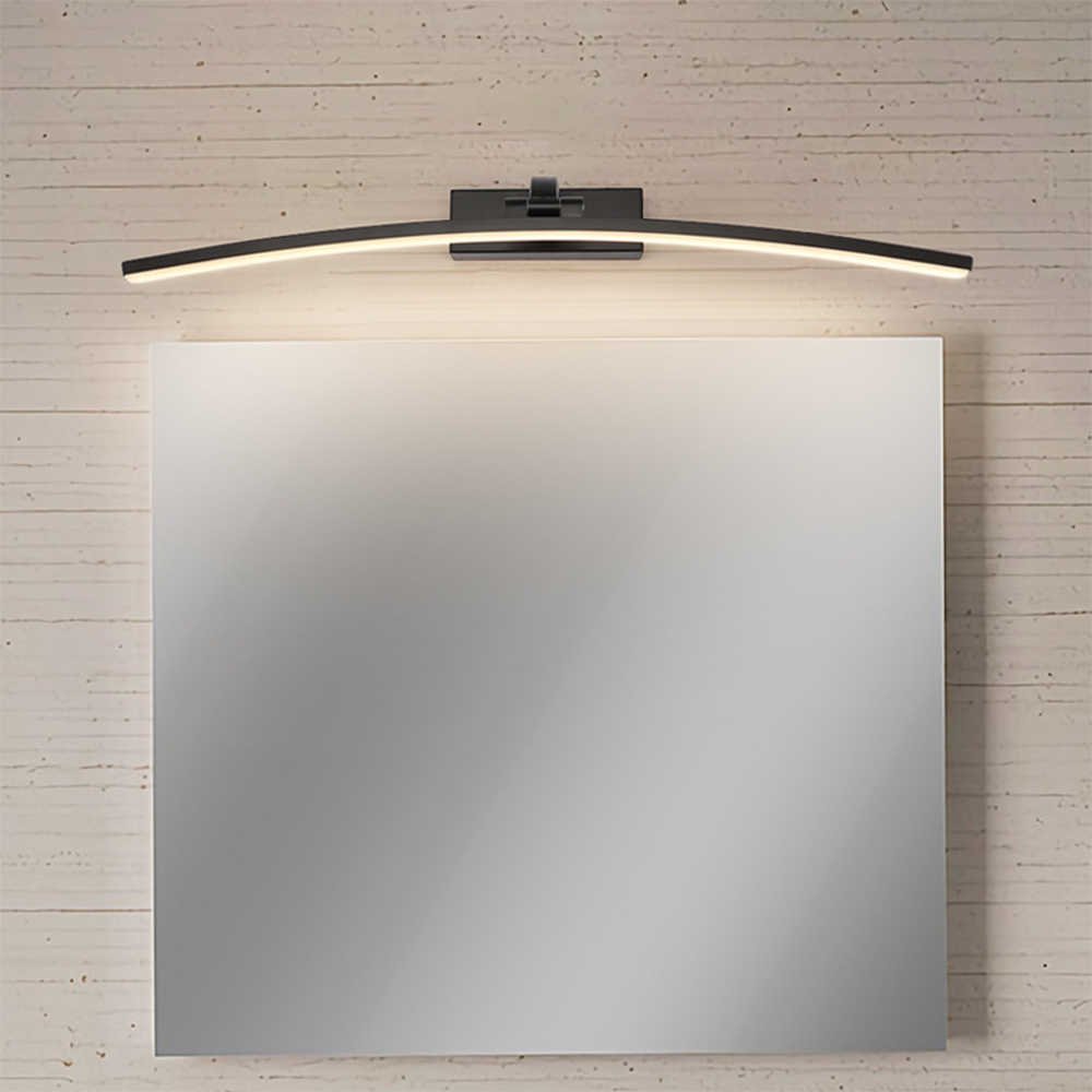 Arisha Modern Curved Mirror Front LED Wandleuchte Schwarz/Weiß Badezimmer Metall