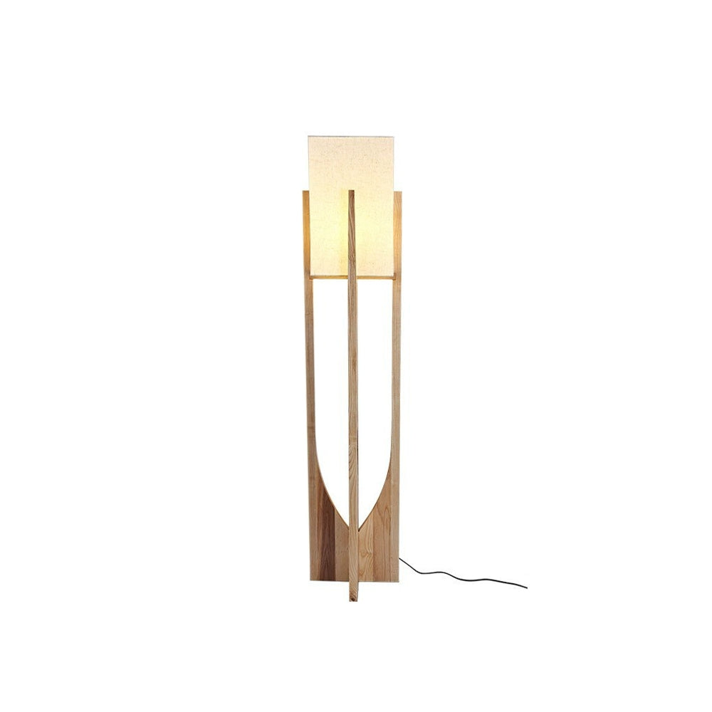 Muto Design LED Stehlampe Holzfarbe Wohn/Arbeits/Schlaf/Esszimmer Holz&Stoff
