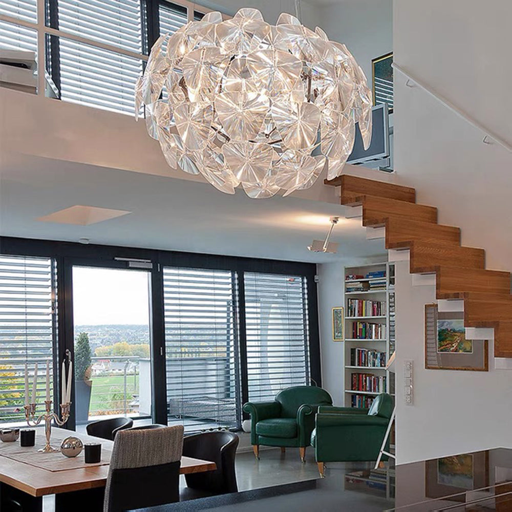 Arisha Design Blume LED Pendelleuchte Metall Acryl Wohnzimmer Schlafzimmer Esszimmer