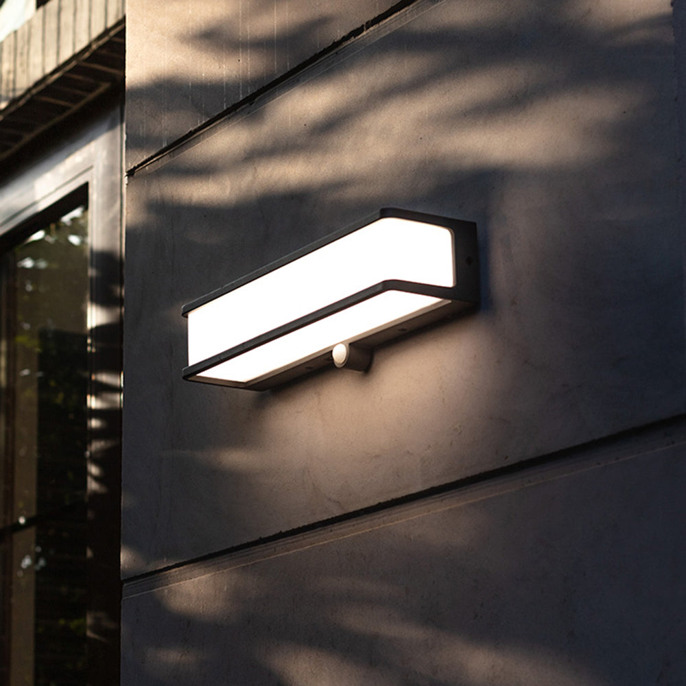 Ray Modern LED Außenwandleuchte Solar Schwarz/Weiß Flur/Balkon Acryl 3 Größen 10CM 15CM 35CM