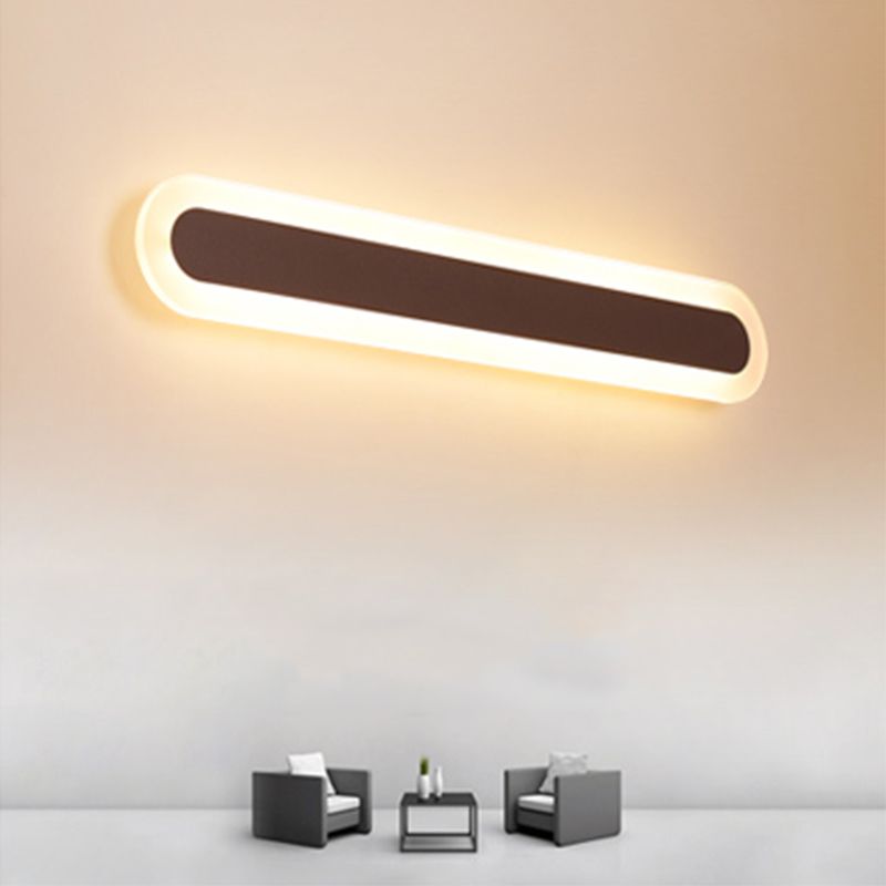 Arisha Modern Linear LED Wandleuchte Weiß/Braun Badezimmer Metall Acryl Größen 40/59/80/99CM