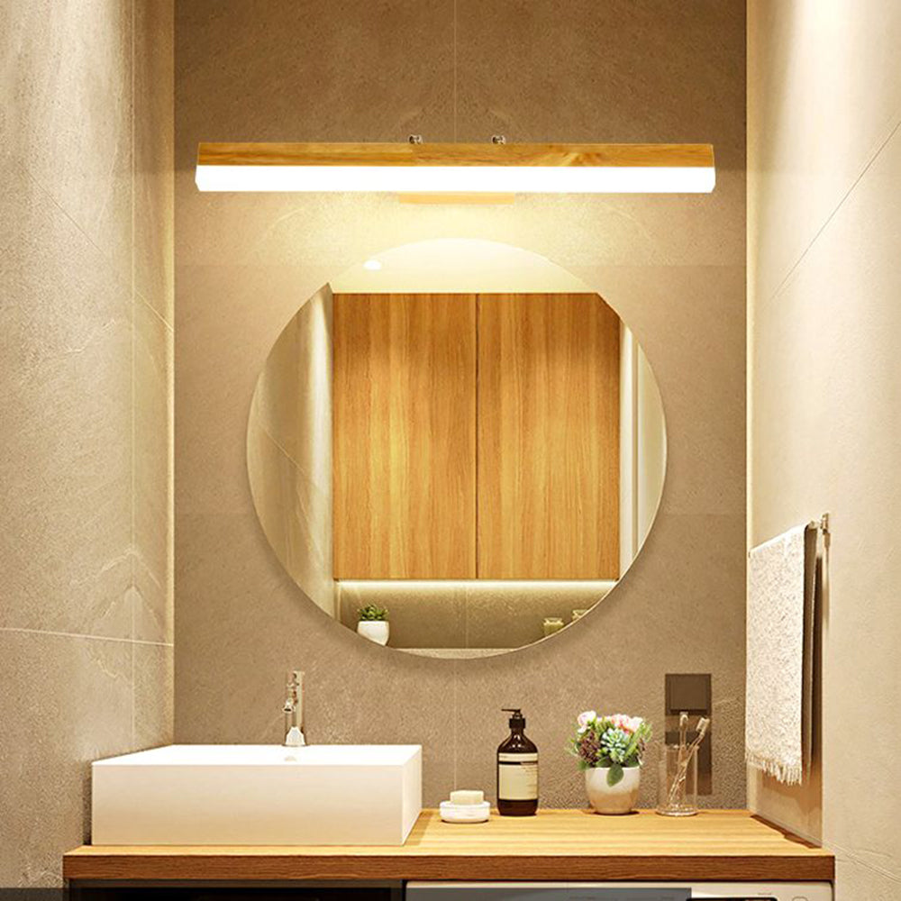 Muto Klassik Wandleuchte, Metall/Holz, Spiegel, Badezimmer