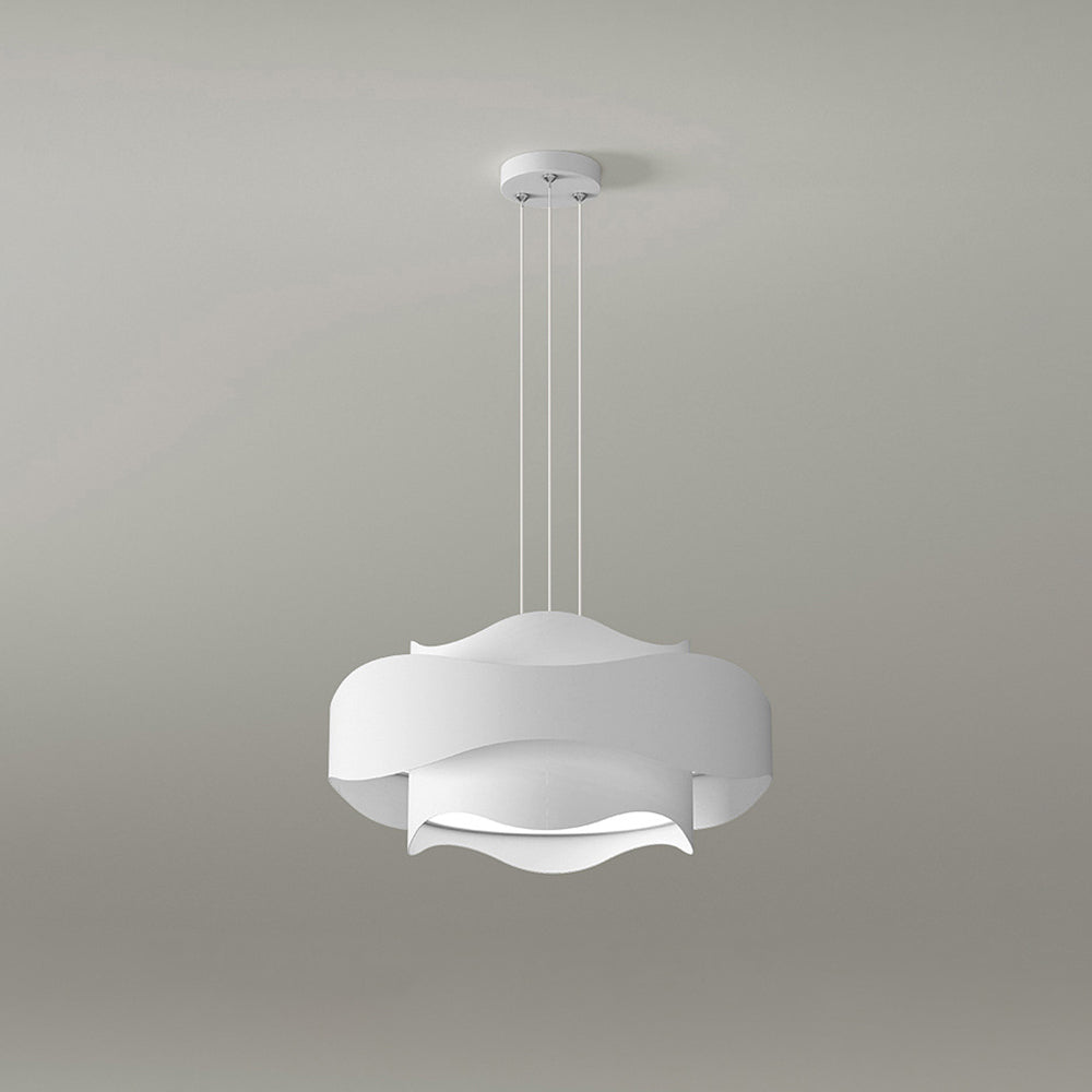 Arisha Design LED Pendel/Denkenleuchte Weiß Plissee Geometrisch Küche/Wohnzimmer