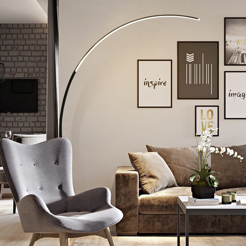 Arisha Stehlampe Weiß/Schwarz Wohn/Schlafzimmer Arc Modern LED