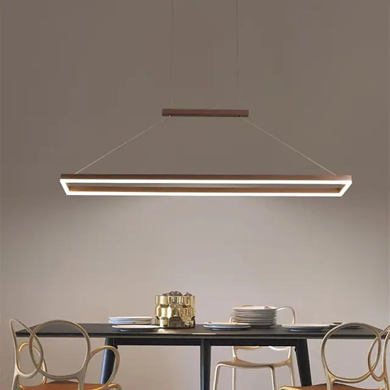 Arisha Modern LED Pendellleuchte Linear Dimmbar Rechteckig Ess/Wohnzimmer Metall