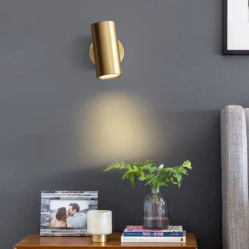 Arisha Moden Spotlight zylindrische Metall-Wandleuchte, Gold/Schwarz