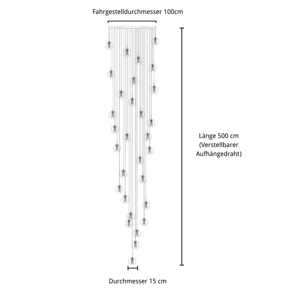 Juni luxuriöse Minimalistische Glas-Kristall Pendelleuchte