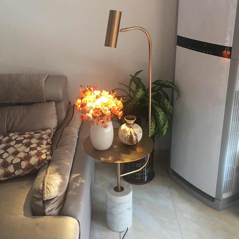 Mira Design LED Stehlampe Schwarz&Gold Wohn/Ess/Arbeitszimmer Marmor&Eisenwaren