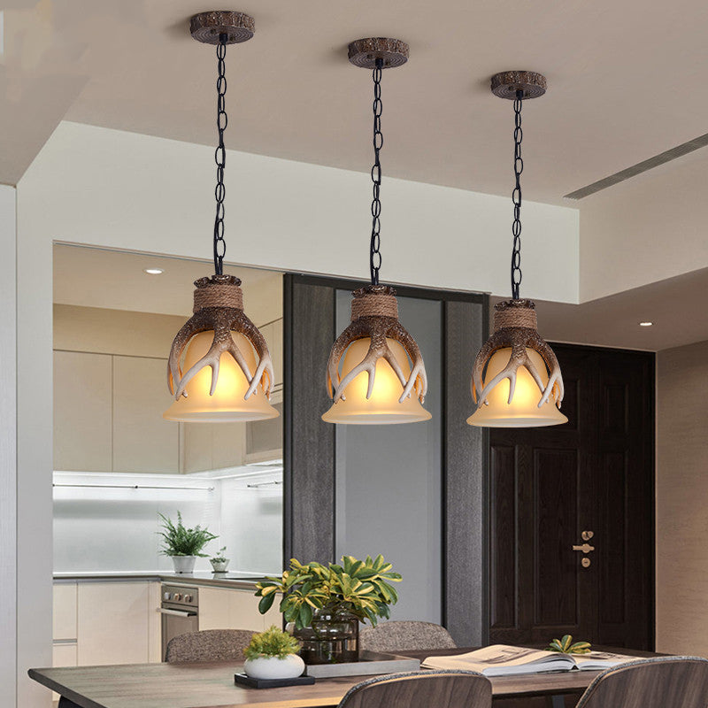 Silva LED Pendelleuchte Braun Glas Bar/Esszimmer/Wohnzimmer
