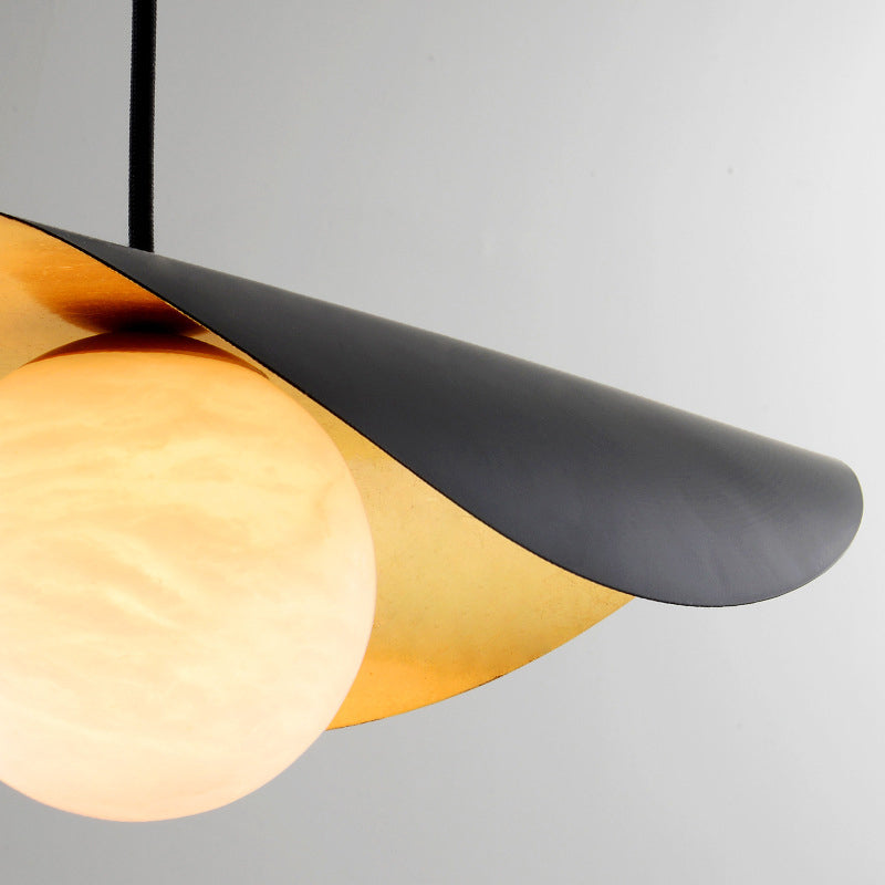 Arisha Modern LED Pendelleuchte Schwarz/Gold Wohn/Schlaf/Esszimmer Metall&Marmor
