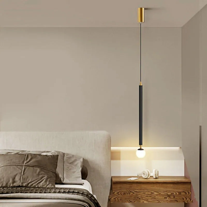 Kristy Nodic Pendelleuchte Schwarz Linear Wohn/Schlafzimmer
