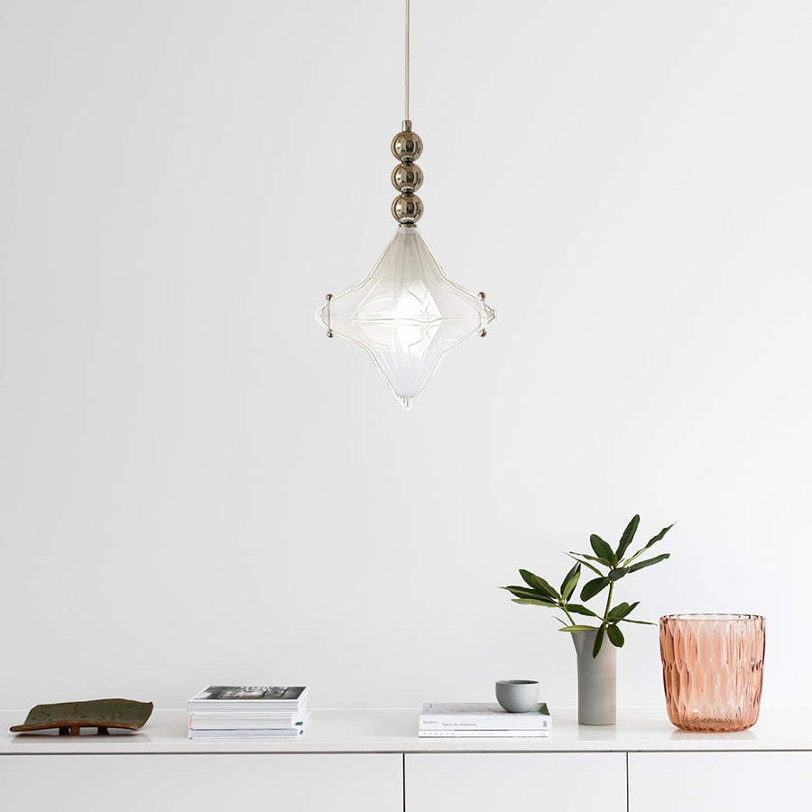 Art Deco Astris Elara Stern Pendelleuchte, Detailansicht