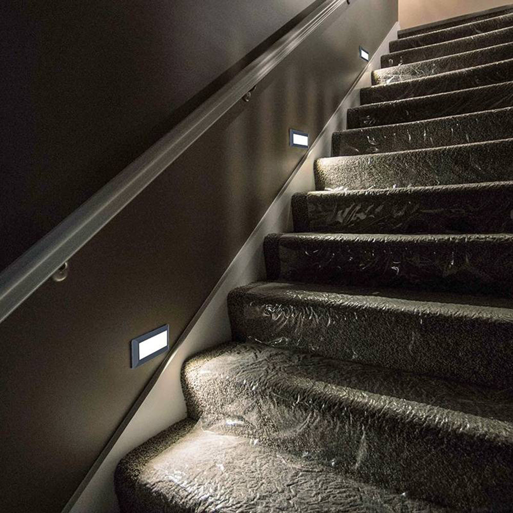 Ray Außenwandleuchte Rechteck, Grau, Innen/Außen, Metall Modern LED