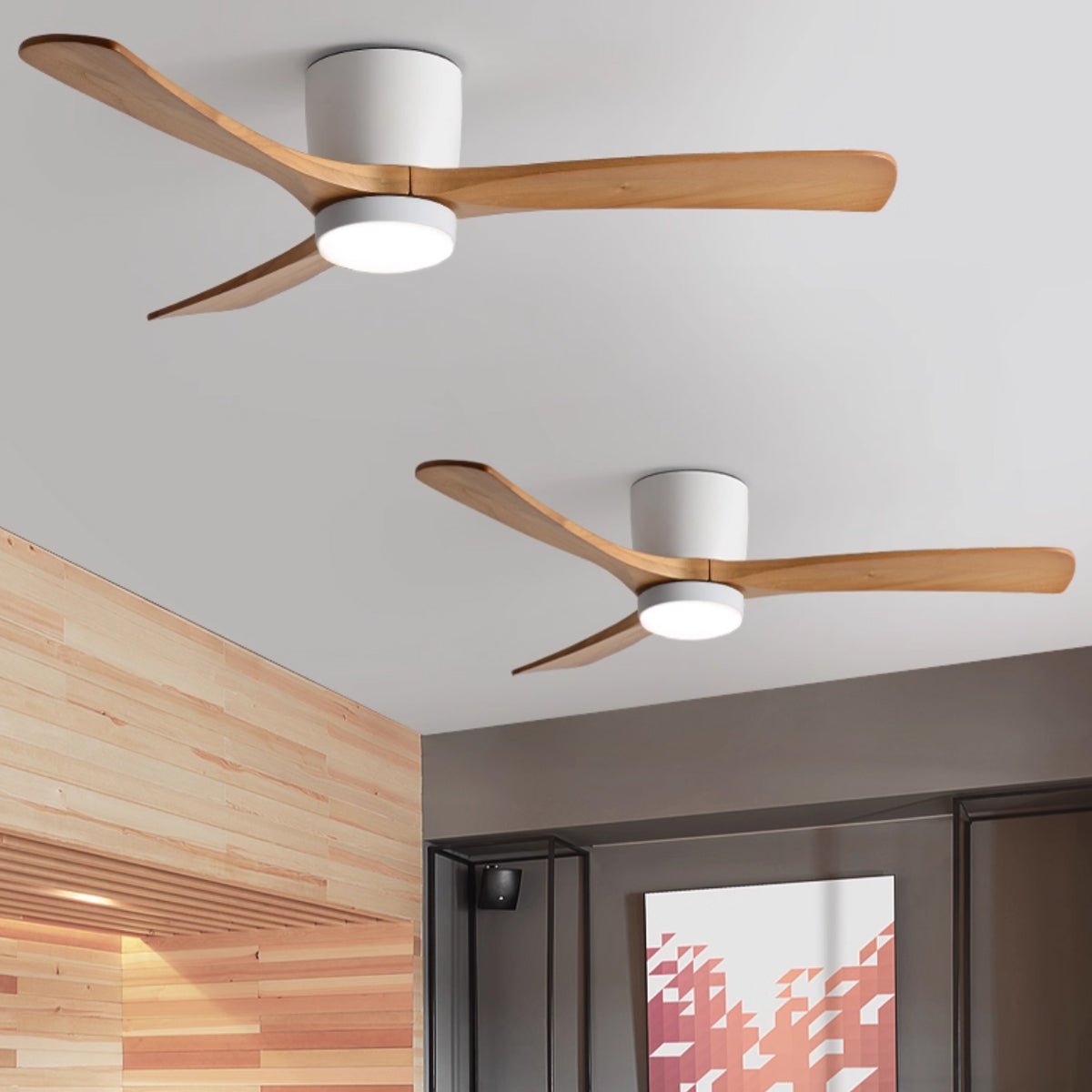 Ezra Nordische Deckenventilatorleuchte in Schwarz