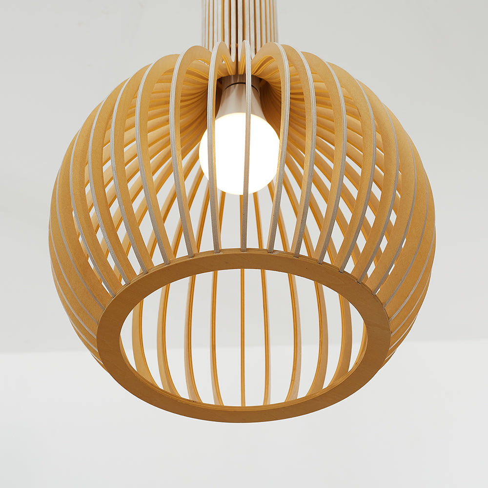 Muto Hölzerne Vogelkäfig-Lampe Pendelleuchte Holz Esszimmer
