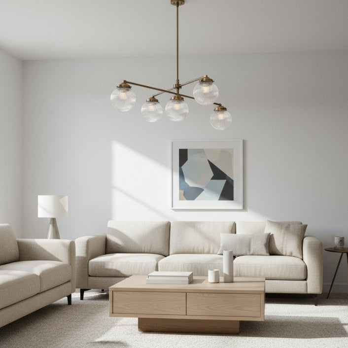 Moderne Pendelleuchte mit Messingdetails