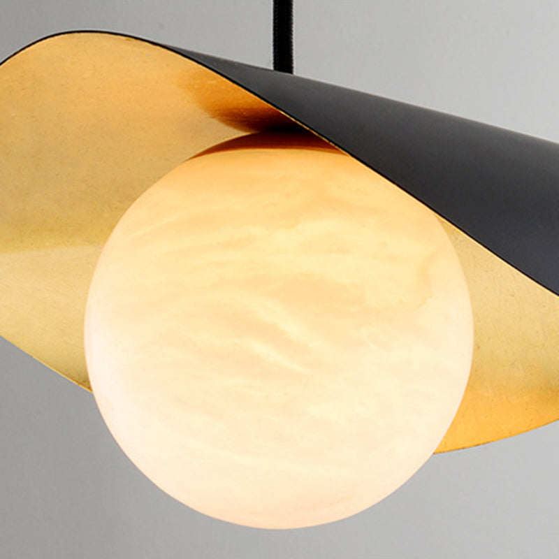Arisha Modern LED Pendelleuchte Schwarz/Gold Wohn/Schlaf/Esszimmer Metall&Marmor