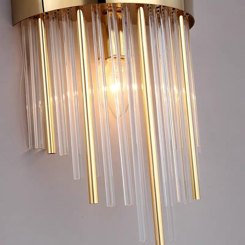 Kirsty LED Wandleuchte Gold, Wohnzimmer/Schlafzimmer,Metall/Acryl