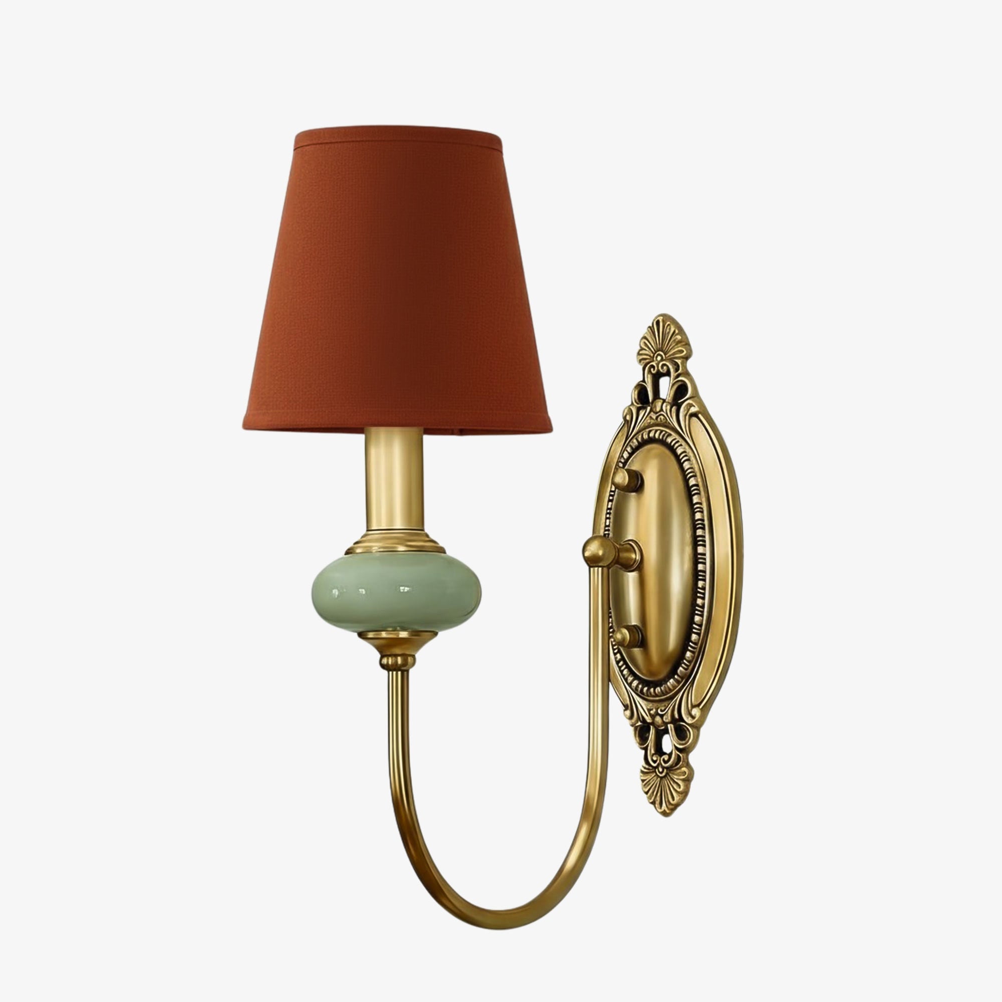 Rowanea Wandleuchte im modernen Landhausstil aus Keramik und Stoff für den Flur