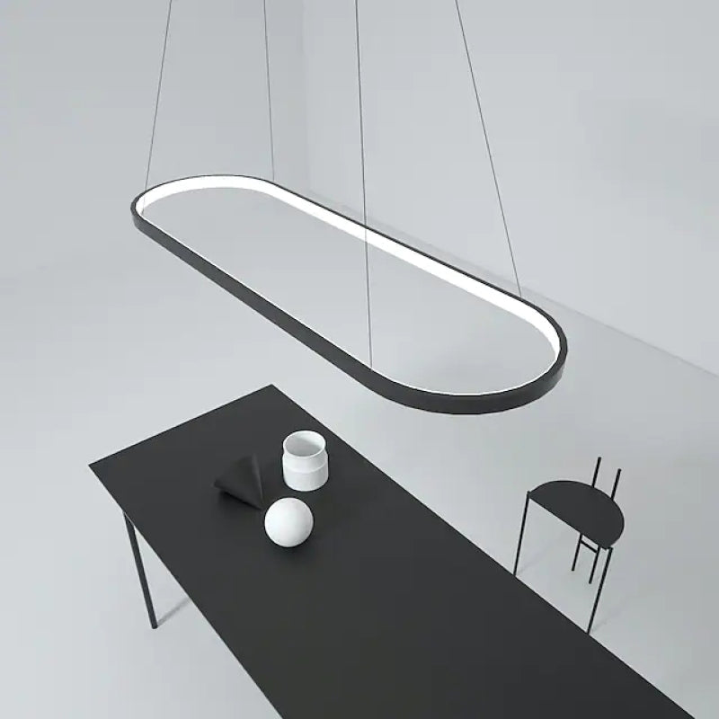 Edge Modern Pendelleuchte Linear Schwarz/Weiß/Gold Esszimmer Metall
