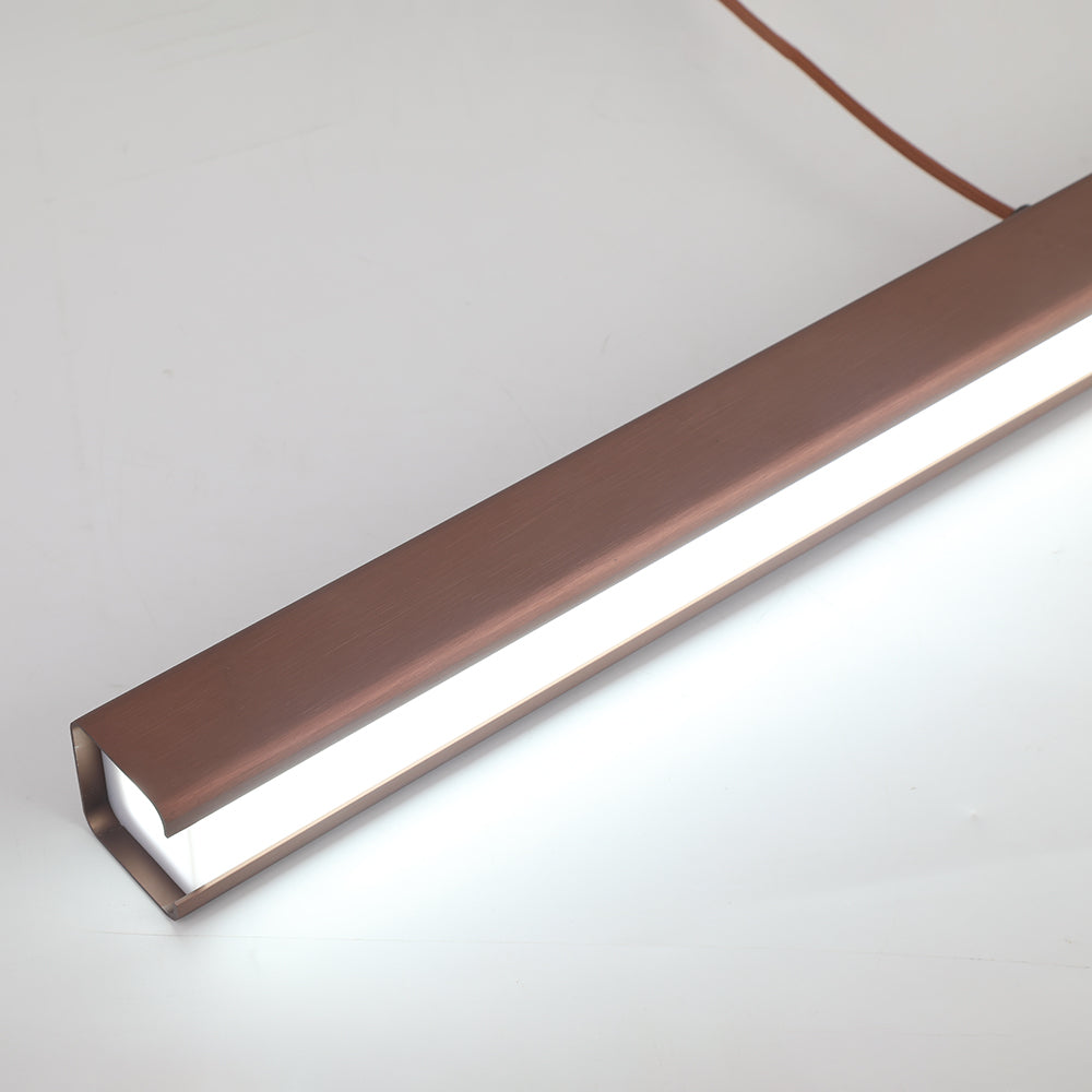 Edge Moderne LED Pendelleuchte Linear Schwarz/Braun Esszimmer Metall