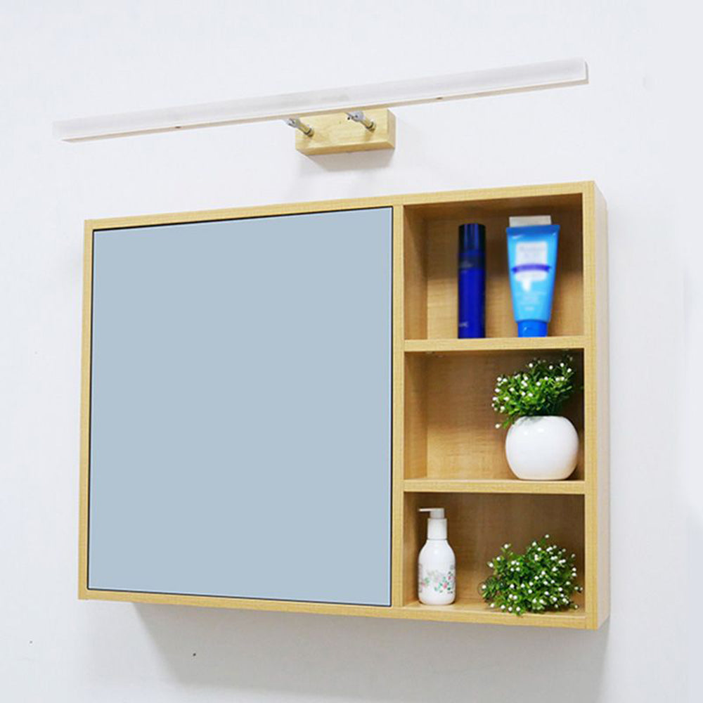 Muto Klassik Wandleuchte, Metall/Holz, Spiegel, Badezimmer
