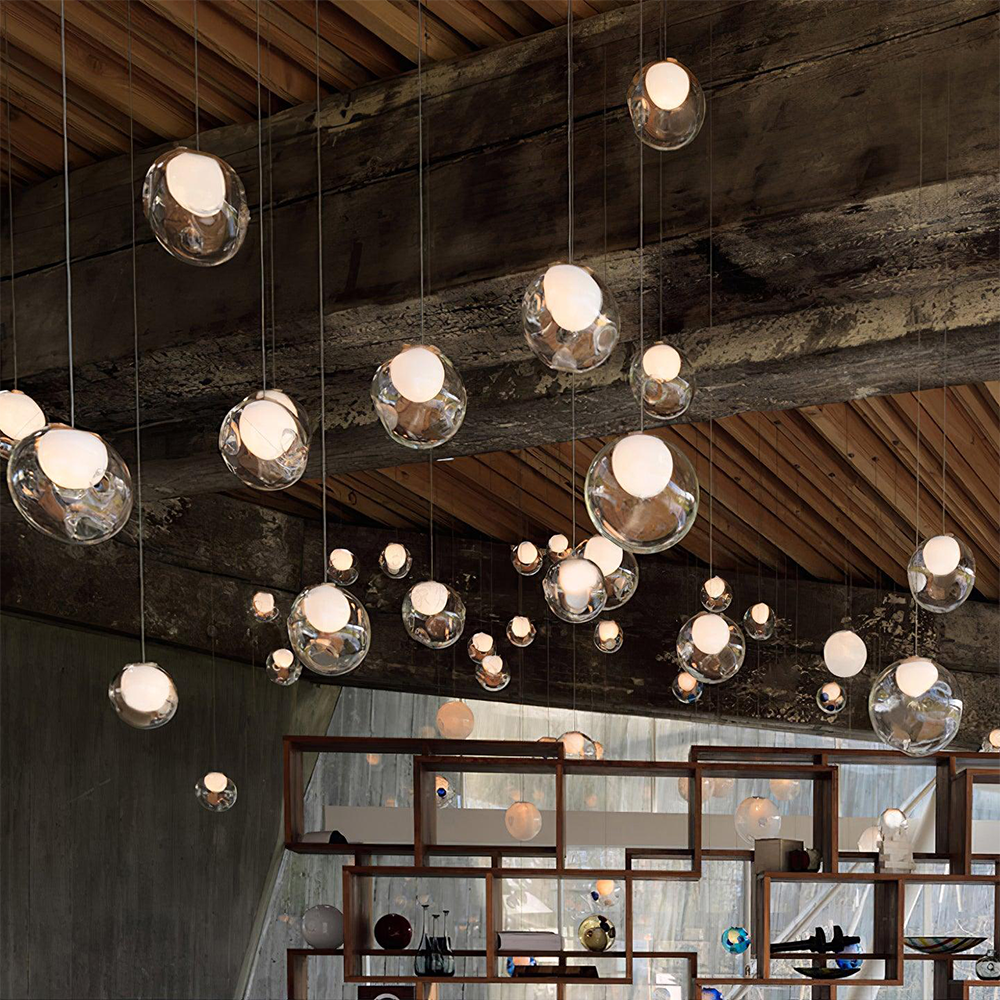 Arisha Mehrfachköpfe Globus Cluster Kronleuchter Glas Wohnzimmer Esszimmer
