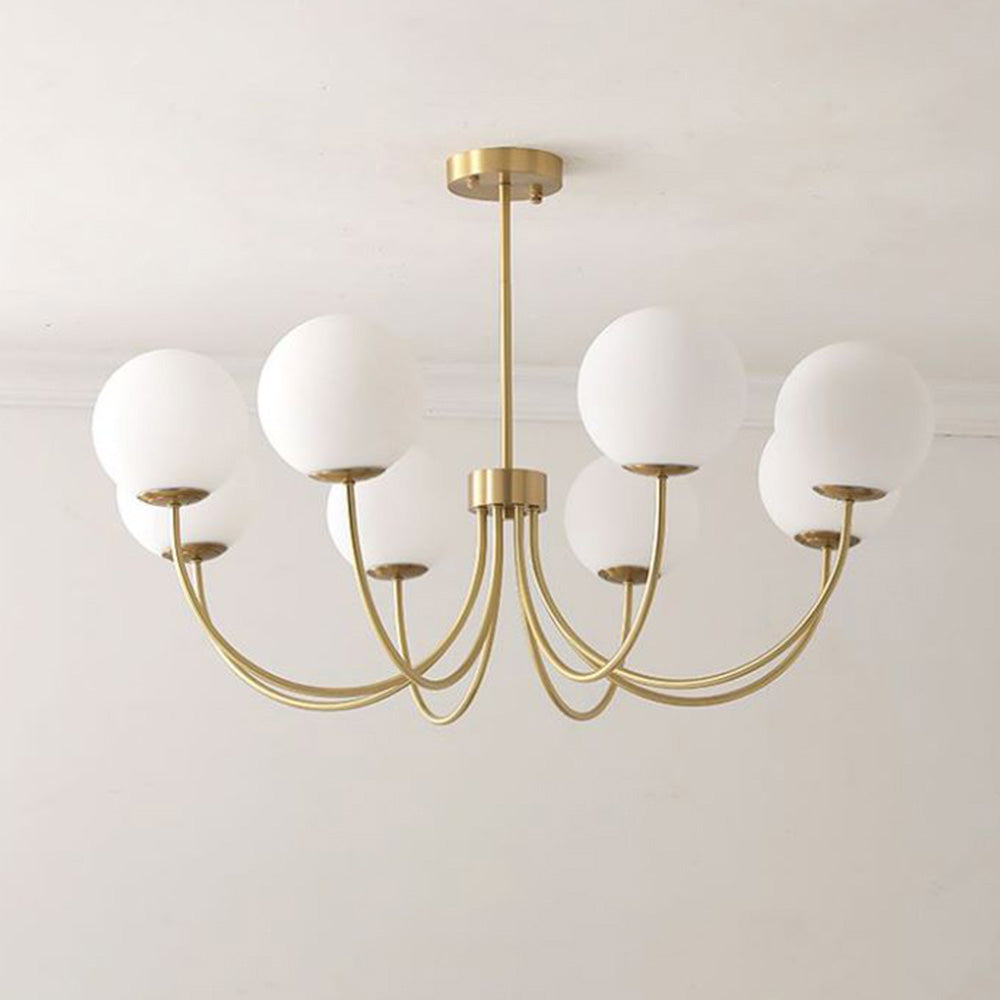 Valentina Vintage Pendelleuchte Glaskugel Wohnzimmer, Gold, Metall Glas