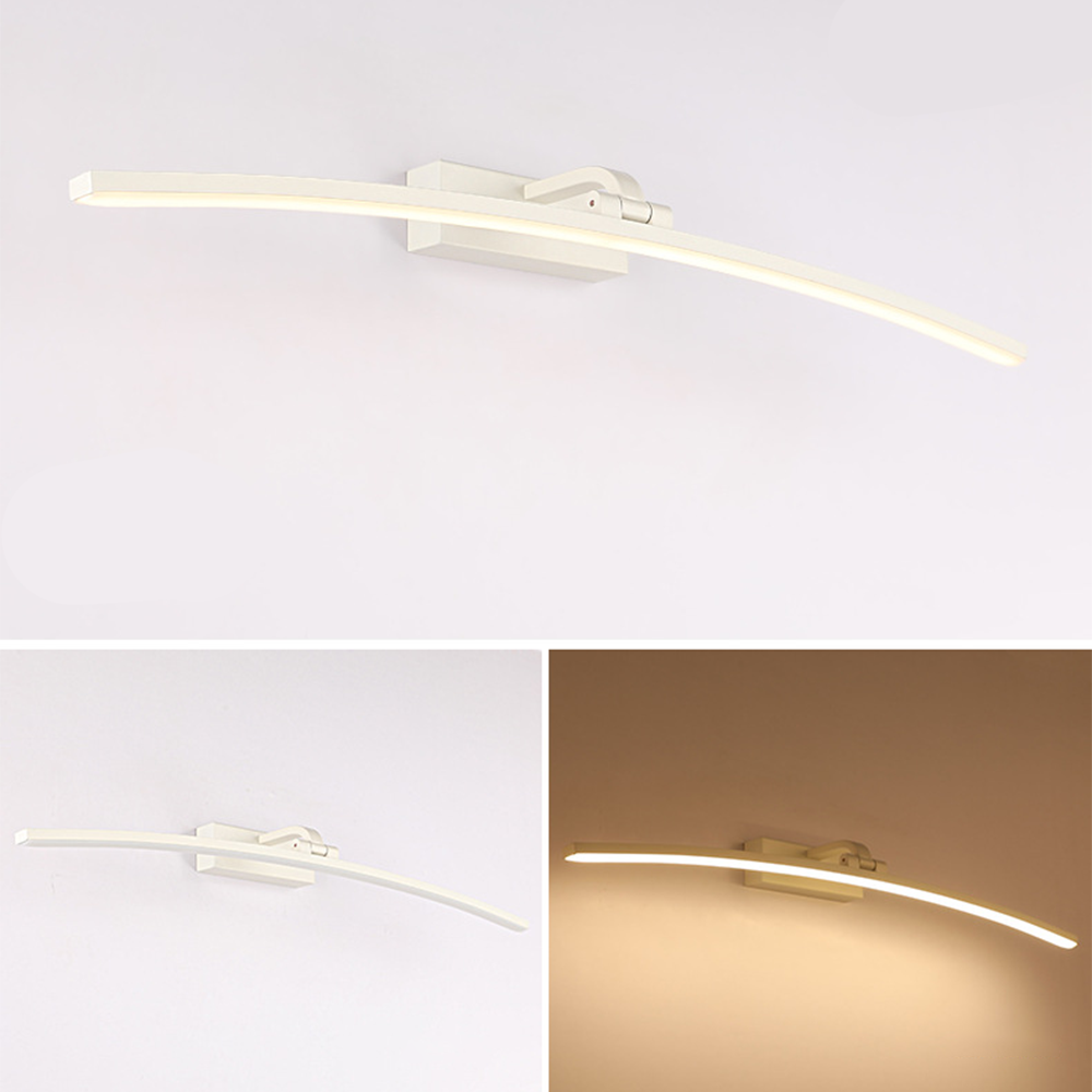 Arisha Modern Curved Mirror Front LED Wandleuchte Schwarz/Weiß Badezimmer Metall