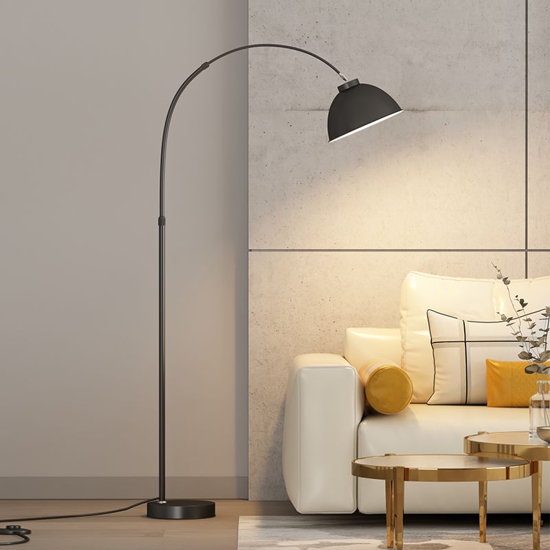 Aria Stehlampe Modern Schale LED Schwarz/Rotwein/Gelb Wohnzimmer