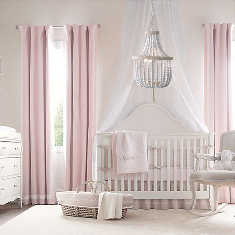 Alessio Design LED Pendelleuchte Weiß/Holz Metall/Holz Schlaf/Wohn/Kinderzimmer