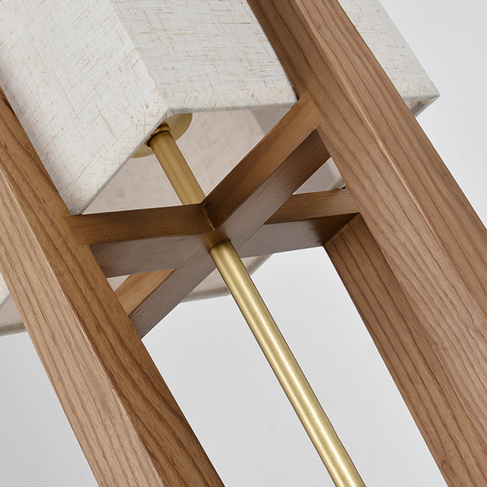 Muto Design LED Stehlampe Holzfarbe Wohn/Arbeits/Schlaf/Esszimmer Holz&Stoff