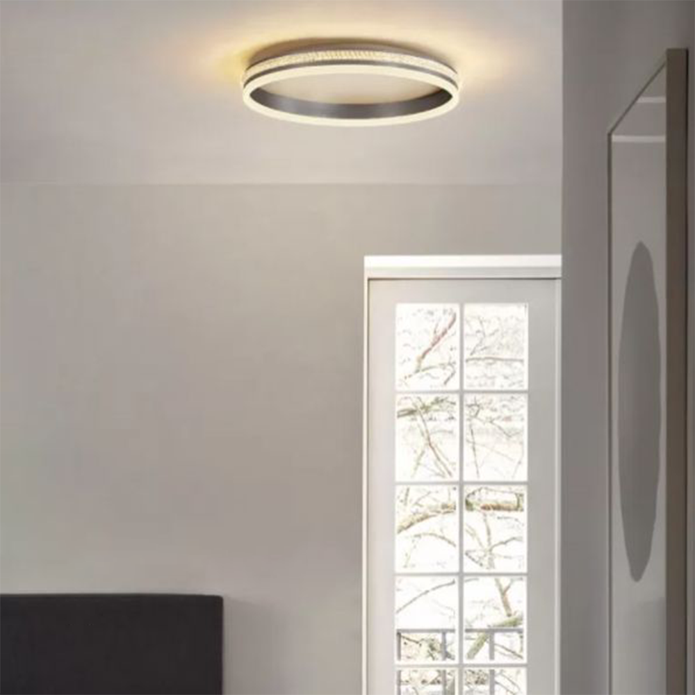 Arisha Modern LED Deckenleuchten Dimmbar Ring Weiß Wohnzimmer Metall