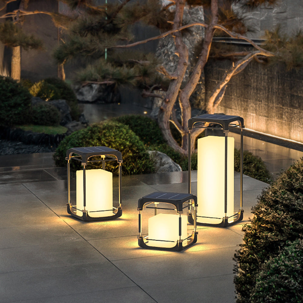 Ray Modern LED Rechteck Stehend Außenleuchte Solar Schwarz Garten/Terrasse Metall&Acryl