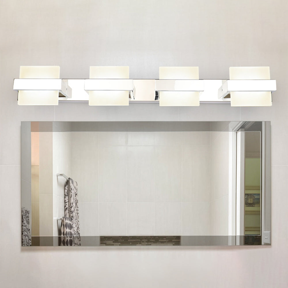 Arisha Modern Square LED Wandleuchte Silber Bade/Wohnzimmer Metall&Acryl